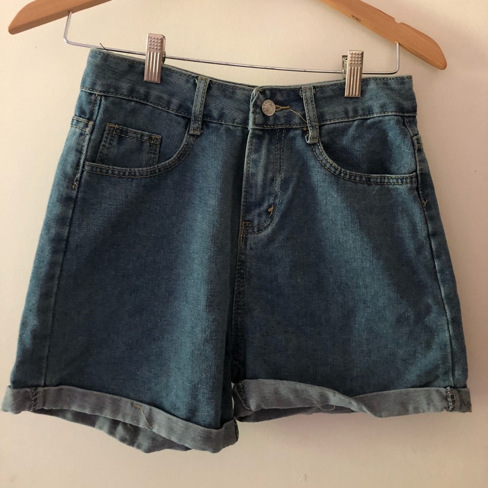 Blue denim shorts